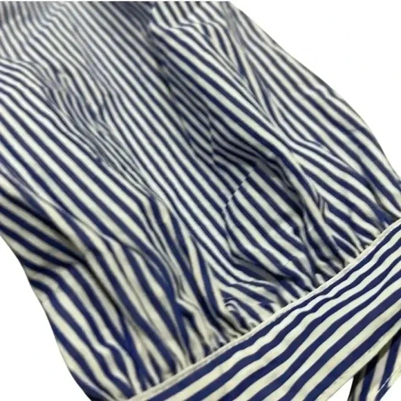 J.Crew Women's Off-the-Shoulder Striped Blouse Blue Size 4 Embellished - Picture 2 of 4